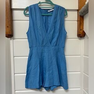Zara Blue Linen Romper
